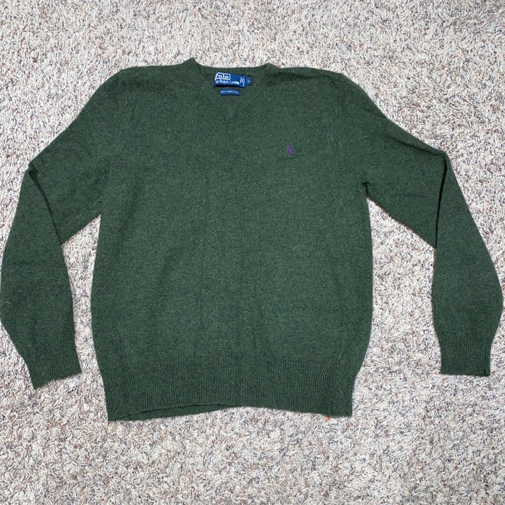 Green Polo Ralph Lauren v-neck sweater